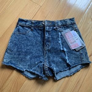 Lolo Jeans Acid Wash Distressed Jean Shorts